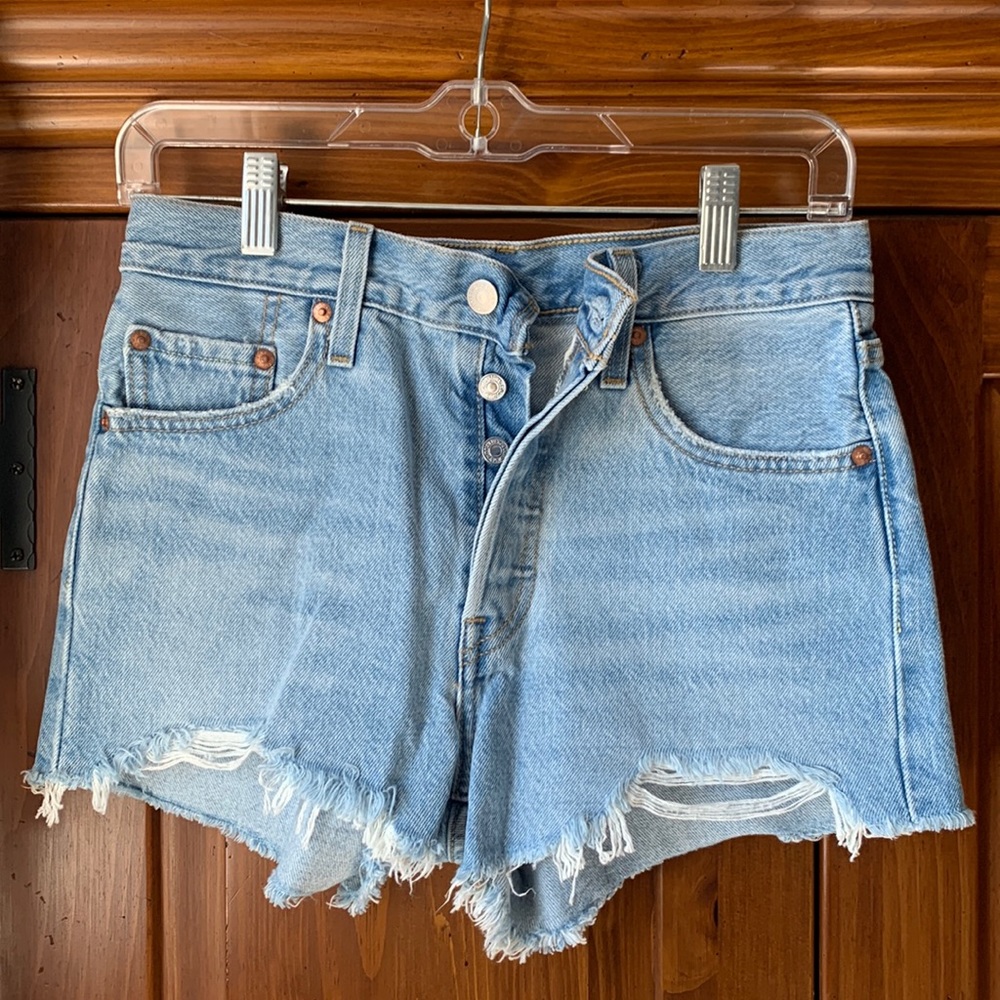 Levi’s 501 high rise denim shorts